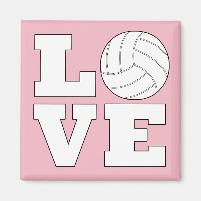 Volleyball Love Custom Colour Volleyball Magnet (Front)