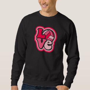 Volleyball Love for Teens & Women Pink & Red Desig Sweatshirt