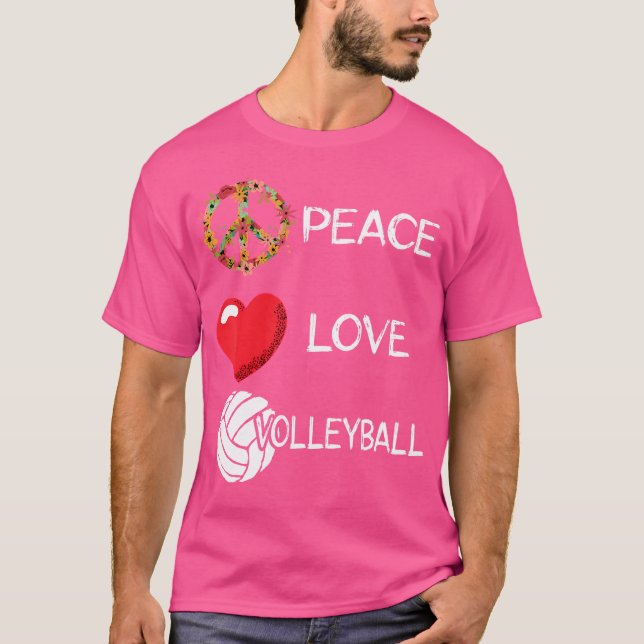 Volleyball Love Peace Volleyball Player Beach Voll T-Shirt (Front)