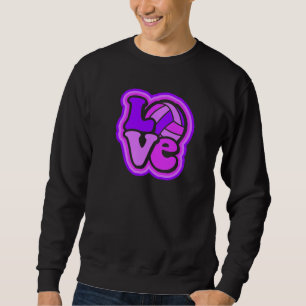 Volleyball Love Purple & Pink for Teens & Women Pr Sweatshirt