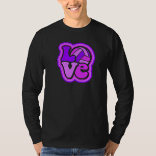 Volleyball Love Purple & Pink for Teens & Women Pr T-Shirt