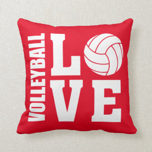 Volleyball Love Red Cushion