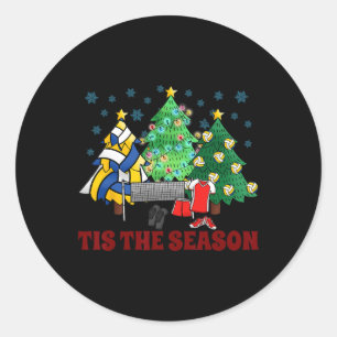 Volleyball Lover Christmas Tree Christmas 2024 Fun Classic Round Sticker