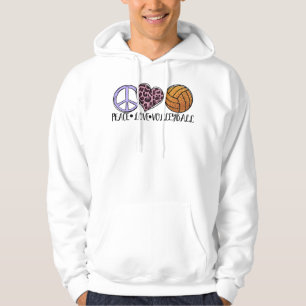 Volleyball Lover fun - Peace Love Volleyball  Hoodie