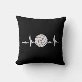 Volleyball Lover Heartbeat Vintage Retro Volleybal Cushion