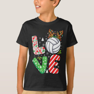 Volleyball Lovers Boys Girls Kids Xmas Christmas V T-Shirt