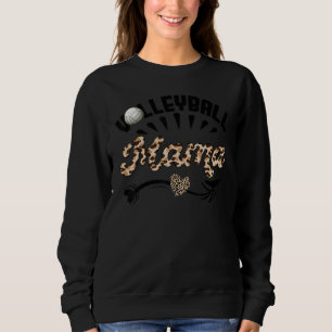 Volleyball Mama Leopard  Ball Mom Mother's Day Sweatshirt