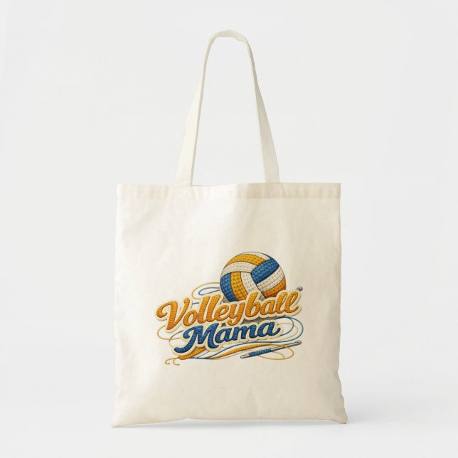 Volleyball Mama Tote Bag (Retro Script) (Front)