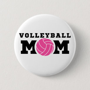 VOLLEYBALL MOM 6 CM ROUND BADGE