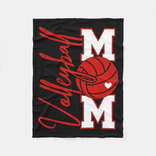 Volleyball Mom Game Day Mama Srts Volleyball Famil Fleece Blanket (Front)