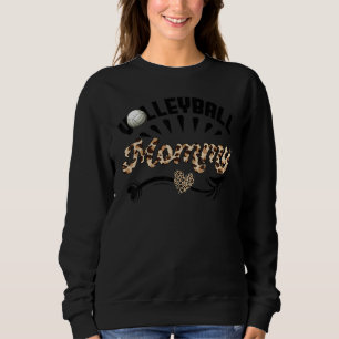 Volleyball Mommy Leopard  Ball Mom Mother's Day Sweatshirt