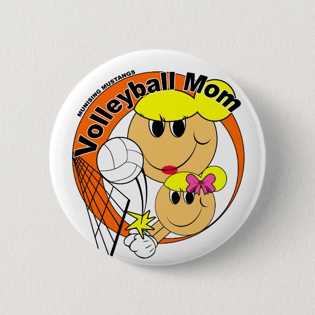 Volleyball Mum 6 Cm Round Badge (Front)