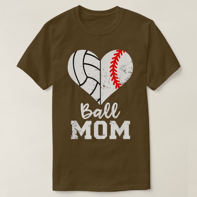 Volleyball Mum Baseball Volleyball Mothers Day Fun T-Shirt (Design Front)