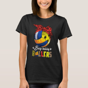 Volleyball Mum Bowling Mum Busy Raising Ballers M T-Shirt