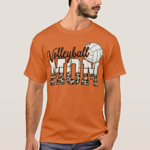 Volleyball Mum Leopard Beach Volley Mother's Day P T-Shirt