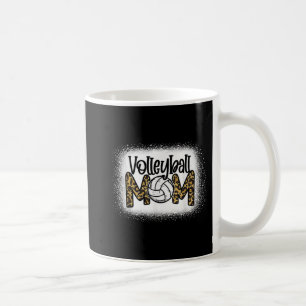 Volleyball Mum Leopard Bleached Fun Mother's Day W Coffee Mug