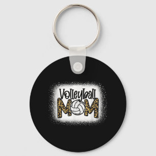 Volleyball Mum Leopard Bleached Fun Mother's Day W Key Ring