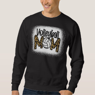 Volleyball Mum Leopard Bleached  Mother's Day Sweatshirt