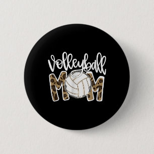 Volleyball Mum Leopard Fun Ball Mum Mother's Day G 6 Cm Round Badge