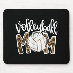 Volleyball Mum Leopard Fun Ball Mum Mother's Day G Mouse Pad