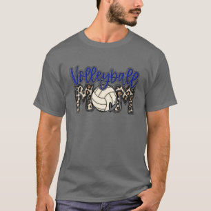 Volleyball Mum Leopard Funny Ball Mum Mother's Day T-Shirt