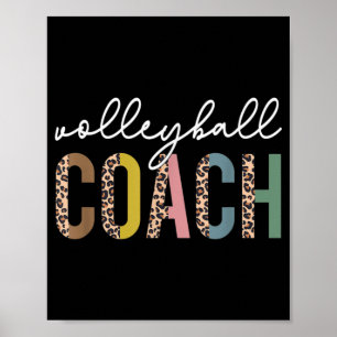 Volleyball Mum Leopard Volleyball Coach Team Gift  Poster