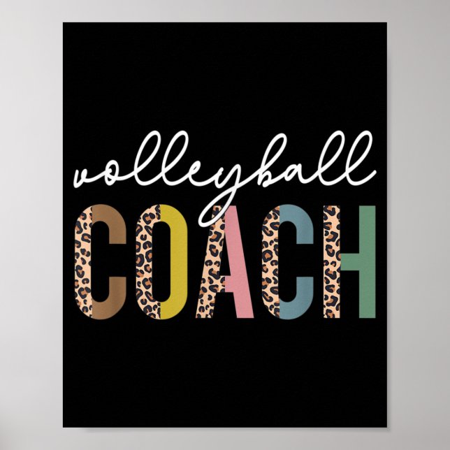 Volleyball Mum Leopard Volleyball Coach Team Gift  Poster (Front)