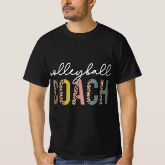 Volleyball Mum Leopard Volleyball Coach Team Gift  T-Shirt
