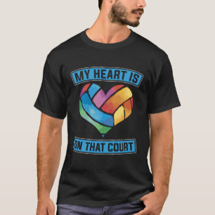 Volleyball Mum Mother Beach Vball My Heart Is On T T-Shirt