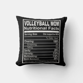 Volleyball Mum Nutritional Facts  Cushion