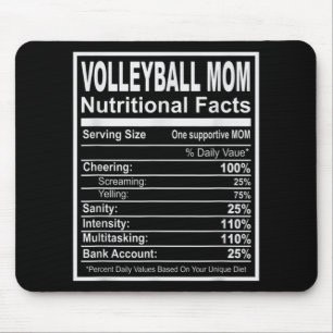Volleyball Mum Nutritional Facts  Mouse Pad