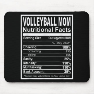 Volleyball Mum Nutritional Facts Mouse Pad