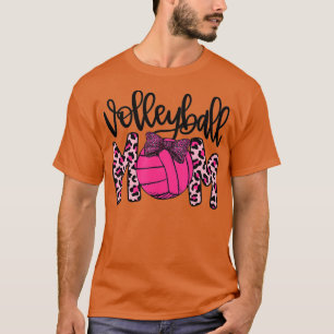 Volleyball Mum Pink Ribbon Breast Cancer Awareness T-Shirt