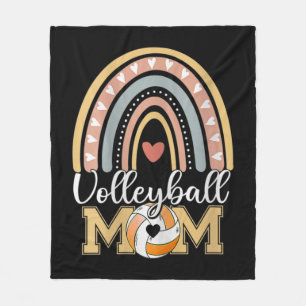 Volleyball Mum Tee Leopard Mother's Day Fleece Blanket