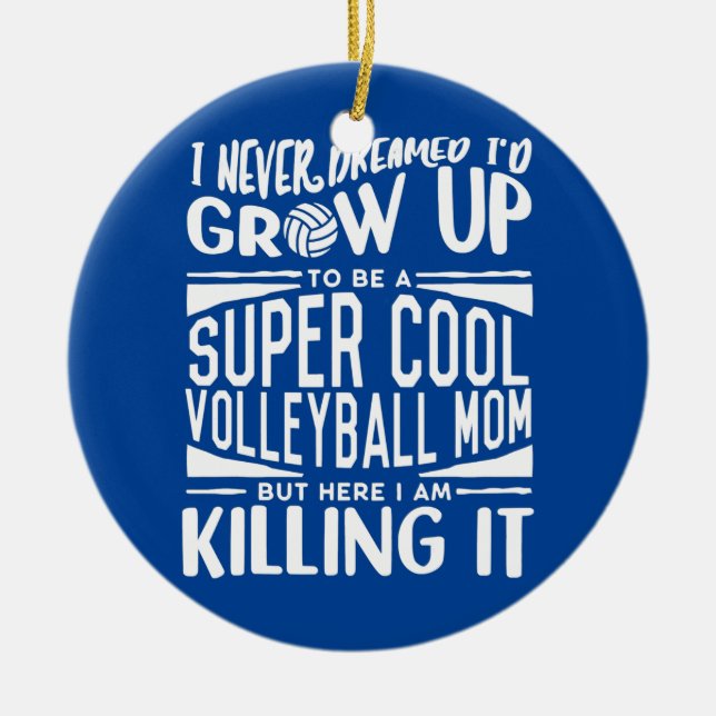 Volleyball Mum Volleyball Lover Mothers Day Ceramic Tree Decoration (Front)