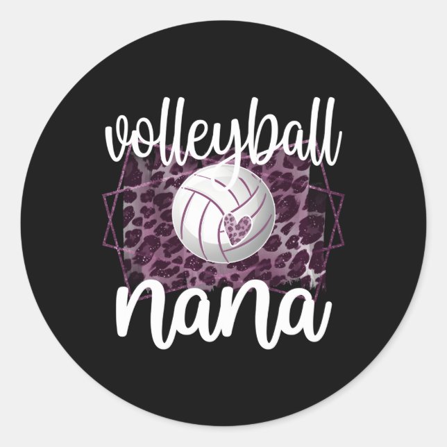 Volleyball Nana Grandma Of Volleyball Player Nana Classic Round Sticker (Front)