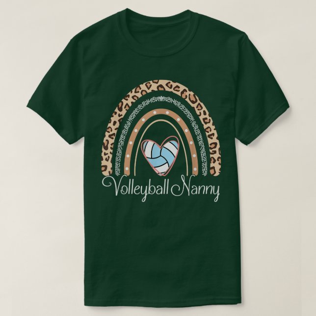 Volleyball Nanny Boho Rainbow Funny Volleyball Nan T-Shirt (Design Front)