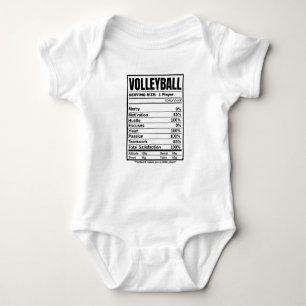 Volleyball Nutrition Facts Baby Bodysuit