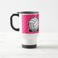Volleyball on Neon Pink Stripes