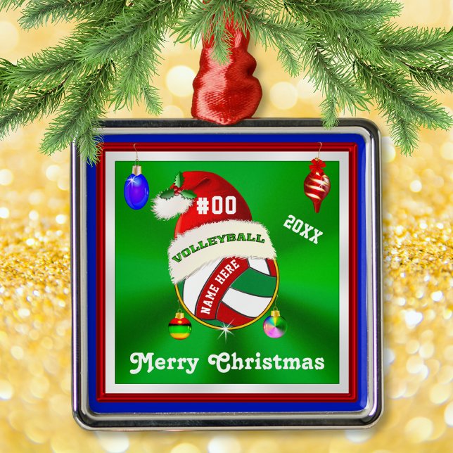 Volleyball Ornaments Personalised, Name, Number (Volleyball Christmas Ornament. Volleyball Christmas gifts. Volleyball ornament. Volleyball gifts.)