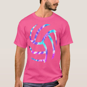 Volleyball Outline Blue Purple Tie Dye Look Great T-Shirt