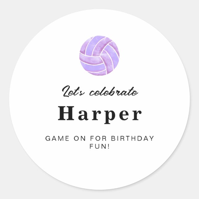 Volleyball Party Stickers (Front)