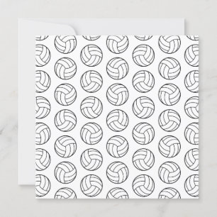 Volleyball Pattern Print CUSTOM BACKGROUND COLOR Invitation
