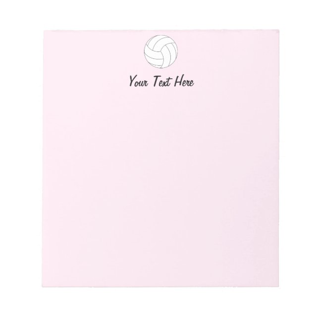 Volleyball Personalised pink Notepad (Front)