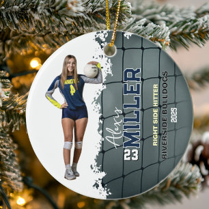 Volleyball Personalized Photo  Ceramic Tree Decoration