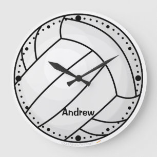 Volleyball Personalized Sports Lovers Custom Clock