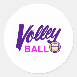 Volleyball (Pink) Classic Round Sticker
