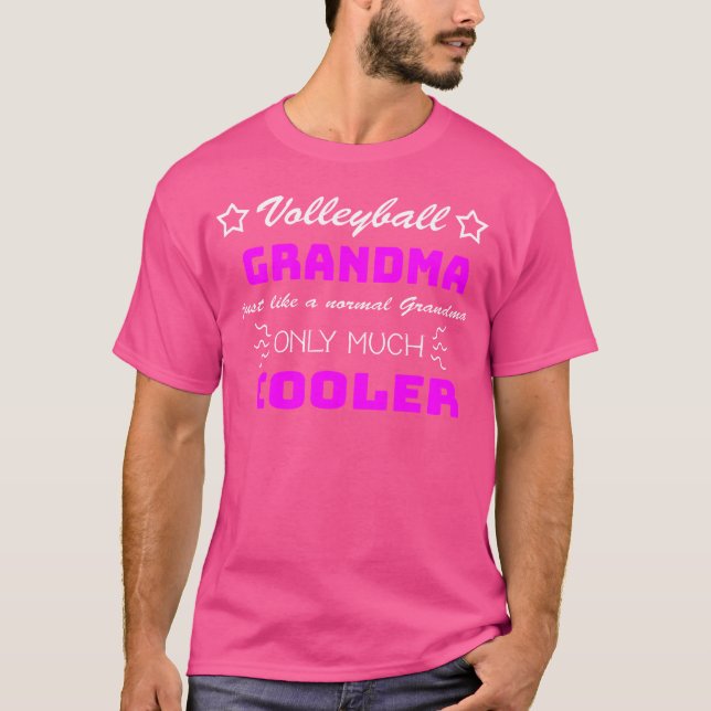 Volleyball Pink Grandma Funny T-Shirt (Front)