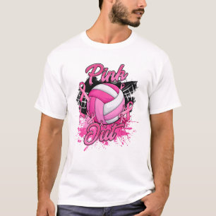 Volleyball Pink Out Breast Cancer Awareness Month T-Shirt