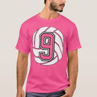 Volleyball Player 9 Volleyball Mum Dad Number 9 T-Shirt